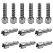 12 Pcs Bike Stem Bolts M5x18mm Fixed Screws with Washers 6 Colors Stainless Steel Disc Brake Caliper Bolts for Road Mountain Bicycle Silver