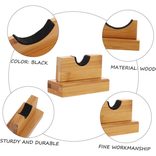 Bamboo Baseball Bat Holder Stand Desktop Display Rack Rounded Edge Design Space Saving Organizer Memorabilia Collection 2