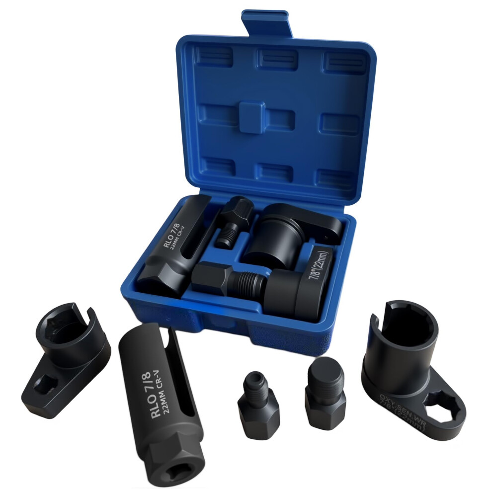 5Pcs Oxygen Sensor Wrench And Thread Kit, Offset Low Profile O2 Sensor Socket Set For 22Mm Sensors 9455672800518