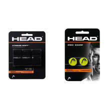HEAD Unisexs Xtreme Overwrap Docena Extreme Soft Over Grip Size One MultiColourBlack Unisex Pro Damp Racket Vibration Absorber Yellow