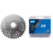 Shimano CASSETTE HG400 9 speed 1132 KMC Unisexs X9 Chain Grey 114 Link