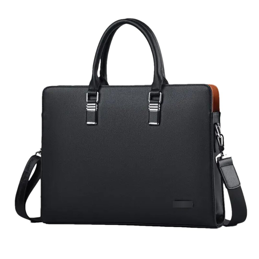 Men's Leather Laptop Bag 15 Inch Large Capacity Briefcase With Shoulder Strap And Multiple Pockets 9174973475118