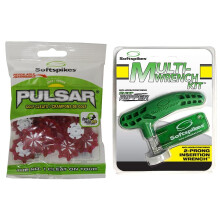SOFTSPIKESSOFTSPIKES Golf Spikes Pulsar Fast Twist 30 Red Golf Spikes CherryWhite Bag of 1 set UK Multi Wrench KitGreenSoftspikes