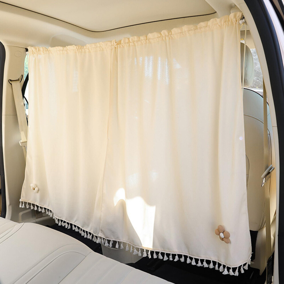 Car Privacy Curtain 99% Sunlight Blackout Sun Shade Divider For Suv Van Truck Camping Floral Beige 9070919954290