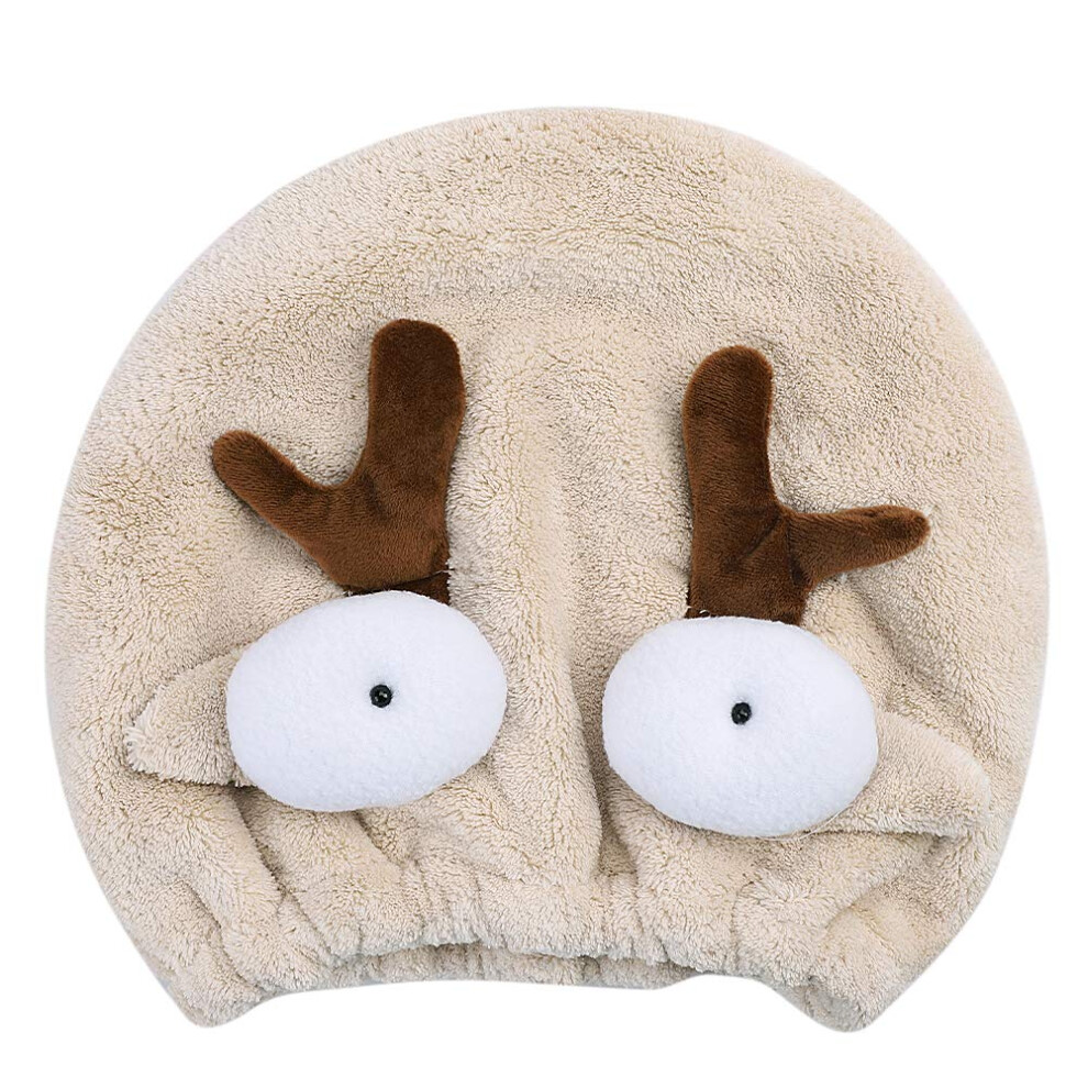 Kids Hair Drying Towel Microfiber Soft Absorbent Fast Dry Cute Rabbit Hair Wrap Cap for Girls