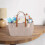 Diaper Caddy Organizer with MultiCompartment Foldable Felt Storage Basket for Nursery Khaki 4