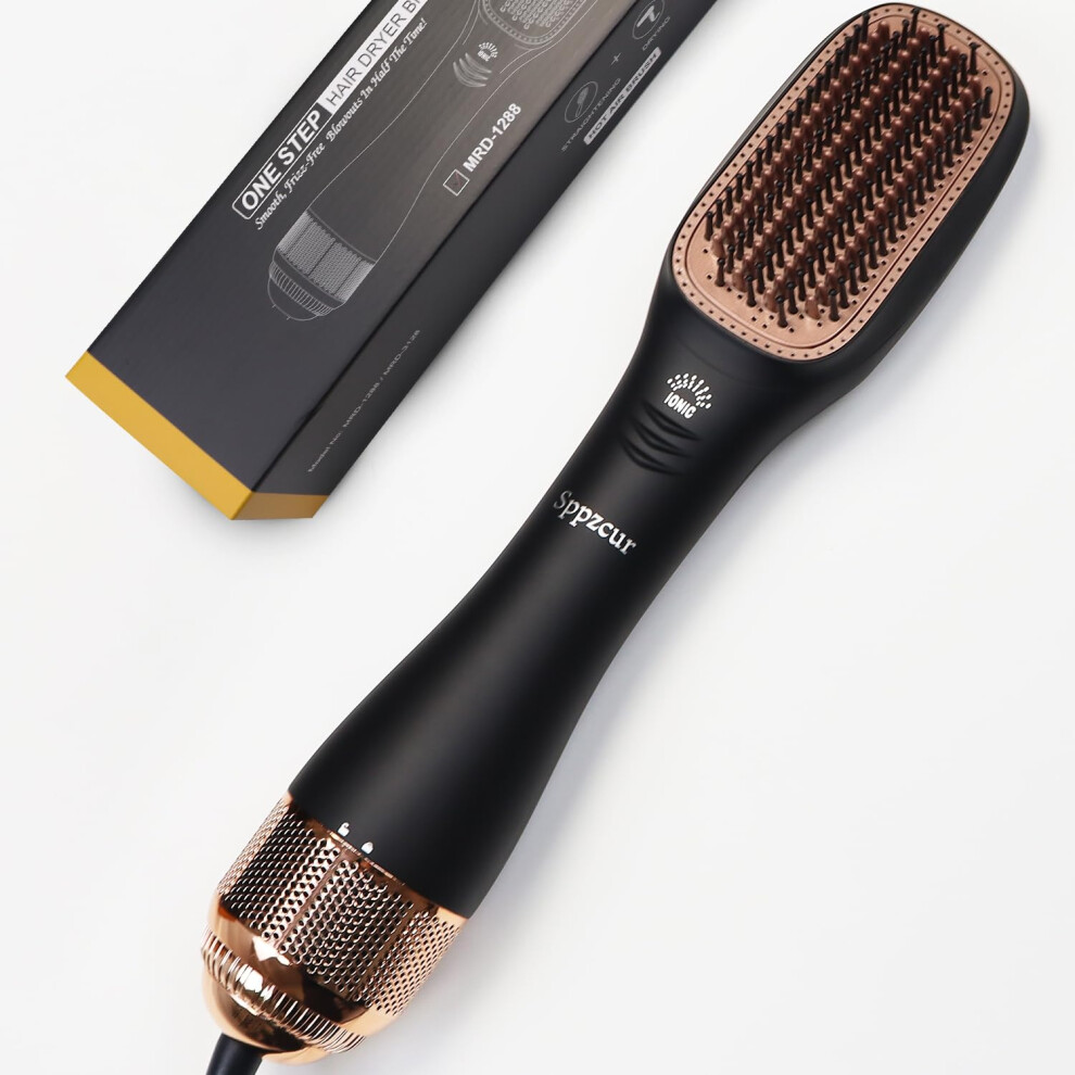 Hair Dryer Brush with Negative Ion Technology, Hot Air Brush for Fast Styling and Frizz Control