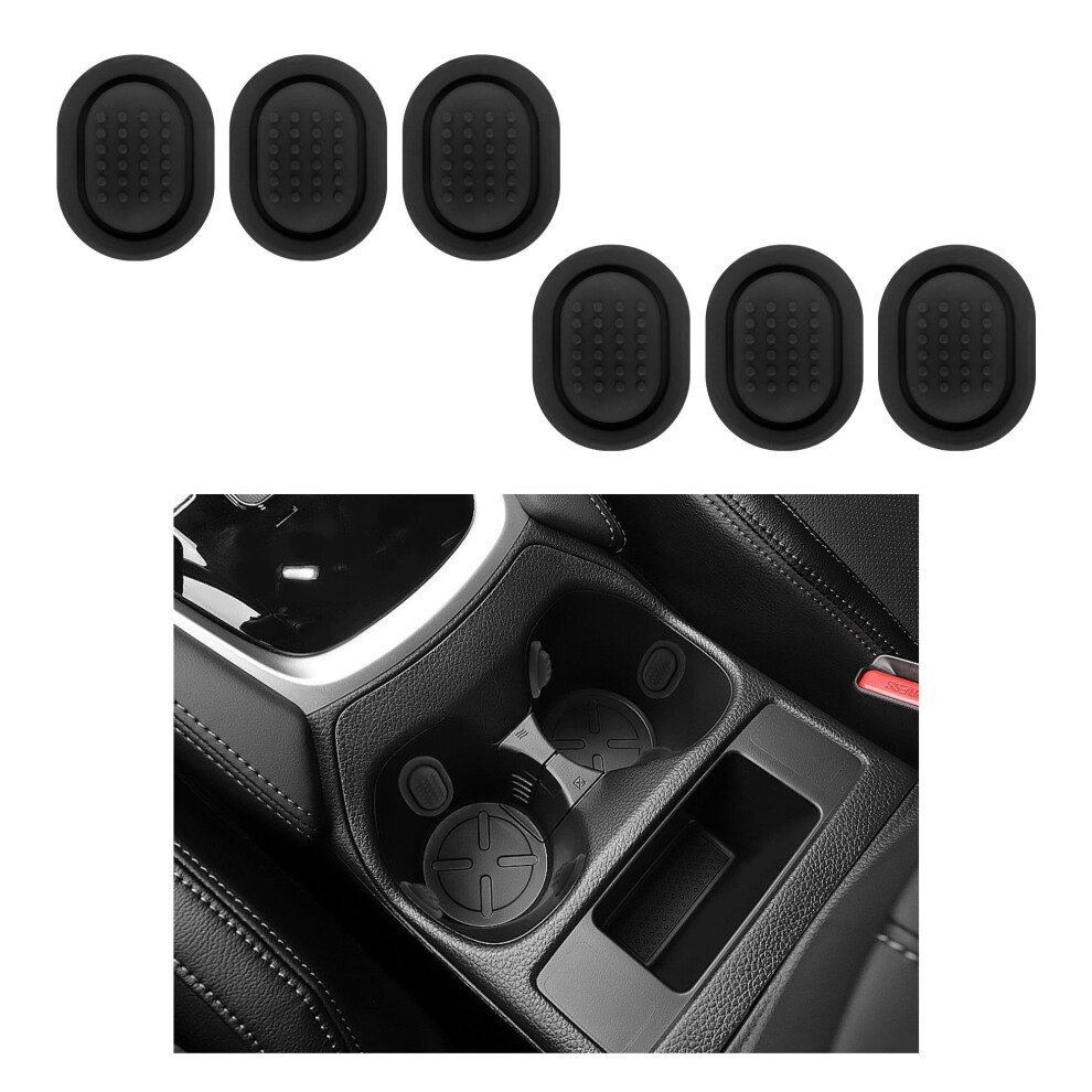 Universal Car Cup Holder Insert With Antislip Silicone Liner, Adhesive Antishaking 6Pack Black 9455672800839
