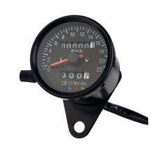 Motorcycle Speedometer and Tachometer with Odometer, Backlight, 220km/h Custom Cafe Racer Gauge