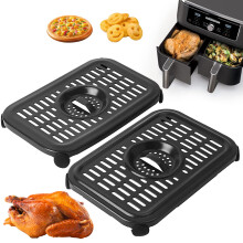 GCQ Air Fryer Grill Pan for Ninja Foodi AF300UK 6 in 1 7.6L Dual Zone Digital Air Fryers, 2 Packs Replacement Air Fryer Crisper Plate Grill Plate Tray