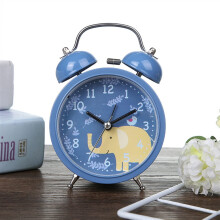 Retro Twin Bell Alarm Clock with Night Light, Silent NoTicking, Loud Metal Bedside Clock for Kids