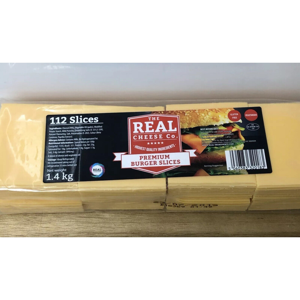 Great British Trading Limited Premium Burger Cheese Slices 112 Slices 1.4Kg From Great British Trading