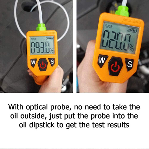 Engine Oil Tester with LED Display, Accurate Car Oil Condition Analyzer, Fast Optical Testing, Yellow 1