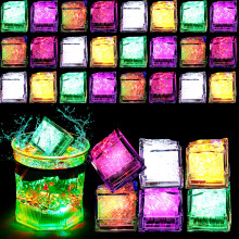 36 Pack LED Light Up Ice Cubes Color Changing Waterproof Glowing Ice Cubes for Drinks and Parties