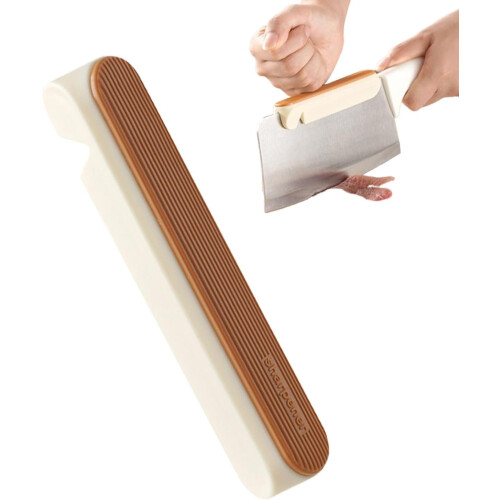 Finger Protector for Cutting with BuiltIn Knife Sharpener, Adjustable Kitchen Finger Guard Orange 2