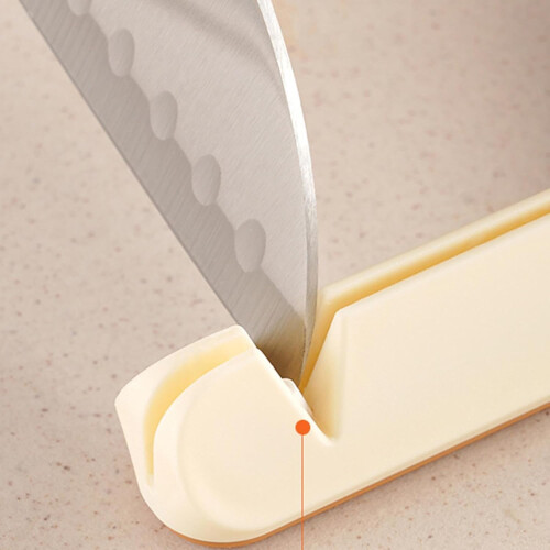 Finger Protector for Cutting with BuiltIn Knife Sharpener, Adjustable Kitchen Finger Guard Orange 1