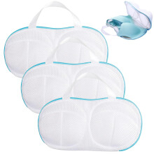 Bra Wash Bags 3Pack, Mesh Laundry Bags For Bras And Lingerie, Zippered With Handles To Prevent Deformation