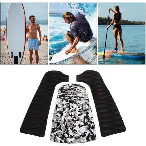 Surfboard Traction Pad with Secure NonSlip Grip, 3 Piece Skimboard Deck Mat, Quick Adhesive 2