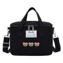 Large Capacity Waterproof Travel Diaper Bag with Insulated Pockets and Durable Shoulder Strap Black