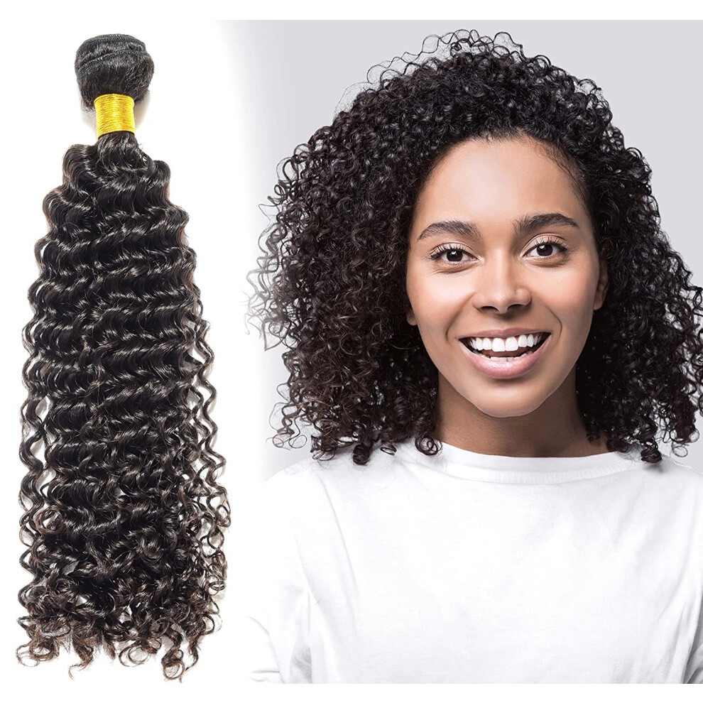 Unisex Brazilian Kinky Curly Virgin Human Hair Bundles 12 Inch Double Weft Tangle Extensions