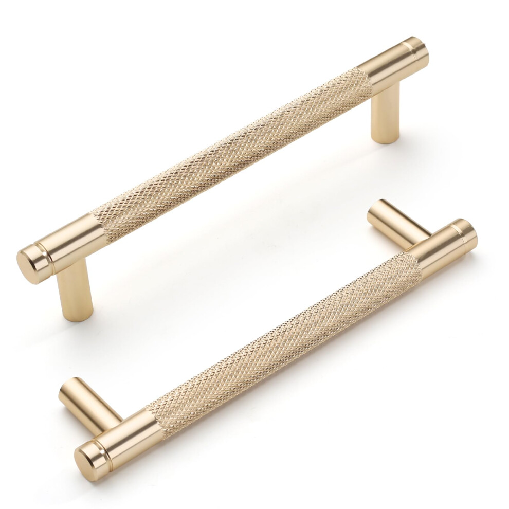 10 Pack Gold Knurled Cabinet Handles 128Mm Kitchen Drawer Pulls For Dresser Cupboard Wardrobe 9053599129141