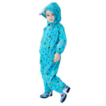 (2XL,Blue Bear)Children's Raincoat with Full Printed Picture Thin Style for Boys And Girls