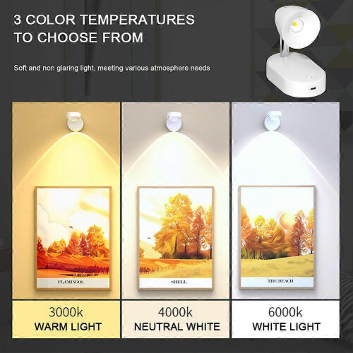 (Ordinary 3000mAh)Wireless Led Wall Light with Remote Control Rechargeable Dimmable LED Wall Lamp for Home 1