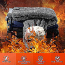 (2XL) Man Thermals Fleece Trousers Thickened Fleece Lined Casual Sports Trousers Winter-MXBC