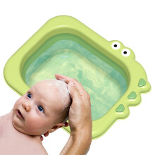 Baby Wash Basin 2.5L Collapsible Foldable Design for Bath Travel Face Foot Washing Green