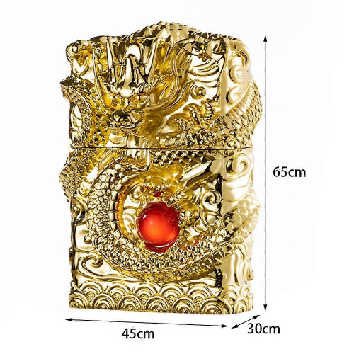 (Dragon, Multicolour) Embossed Paraffin Lighter Vintage Grinding Wheel Ignition for Camping 1