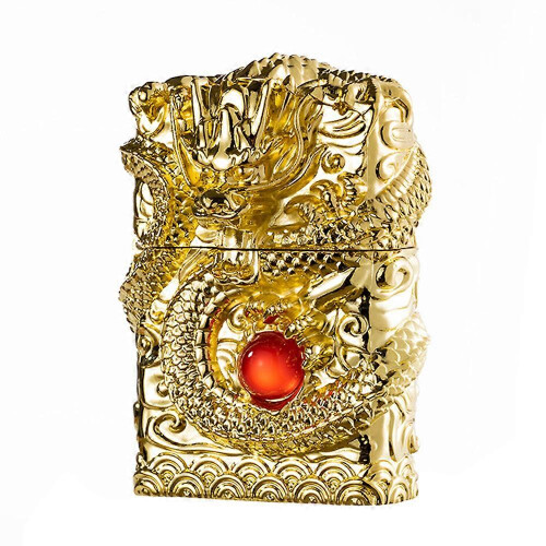 (Dragon, Multicolour) Embossed Paraffin Lighter Vintage Grinding Wheel Ignition for Camping 2
