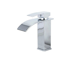 Basin Faucet Single Lever Bathroom Sink Faucet, Countertop Mount, Chrome Finish, Spout, G1/2 Thread, Hot and Cold Water