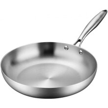 Induction Stove Wok Pan Thick Stainless Steel Uncoated For Steak And Eggs 28/24cm Compatible Electric Ceramic Halogen Stoves