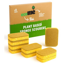 ecoME Cellulose Kitchen Washing Up Sponges | 8 Pack | Eco Friendly Home Cleaning Products | Non-Scratch Sponges | Zero Plastic | Biodegradable &