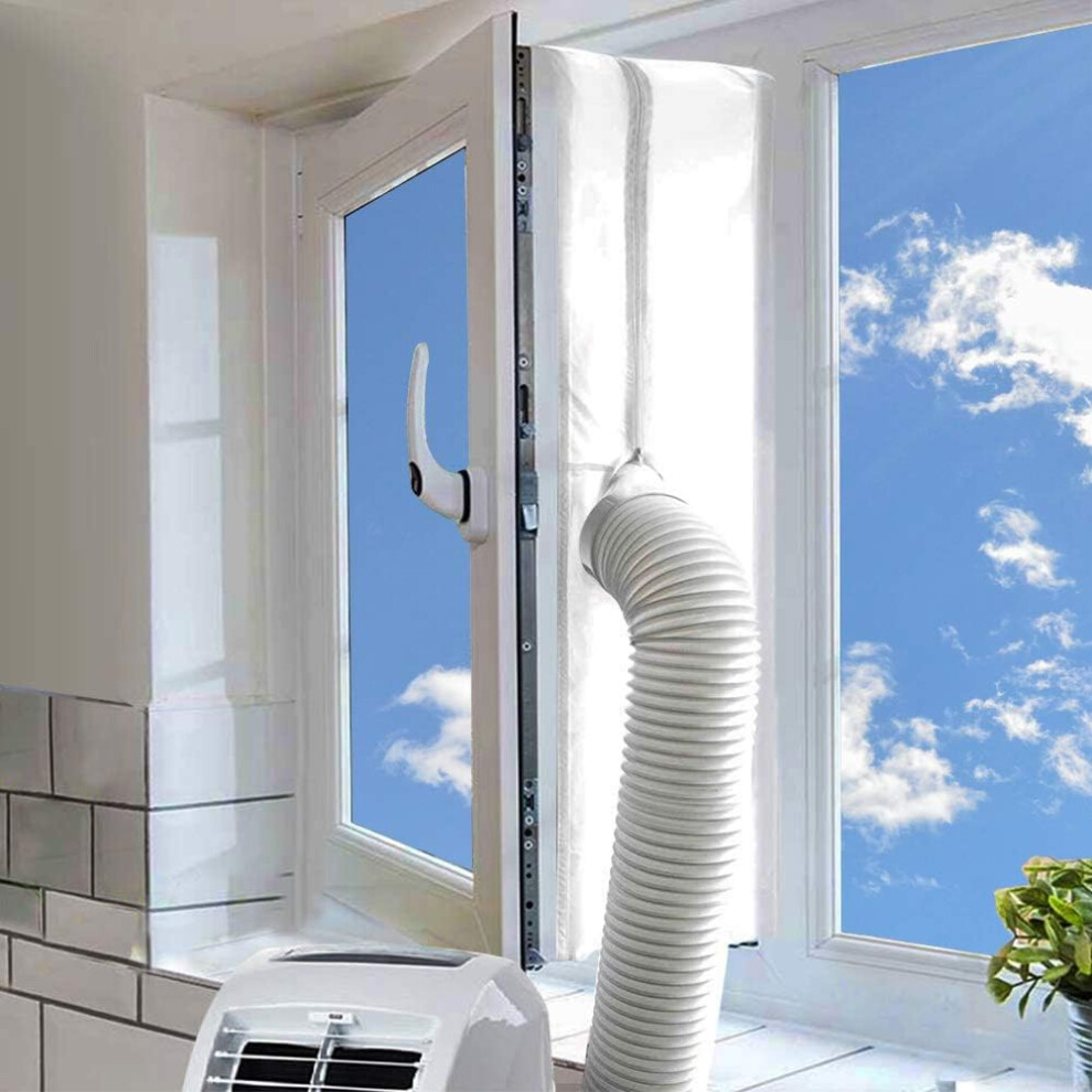 Moegfy Ac Window Seal,Portable Universal Window Kit For Mobile Air Conditioner Unit And Tumble Dryer 400Cm/158Inch,Hot Air Stop Air Exchange Guards With Zip