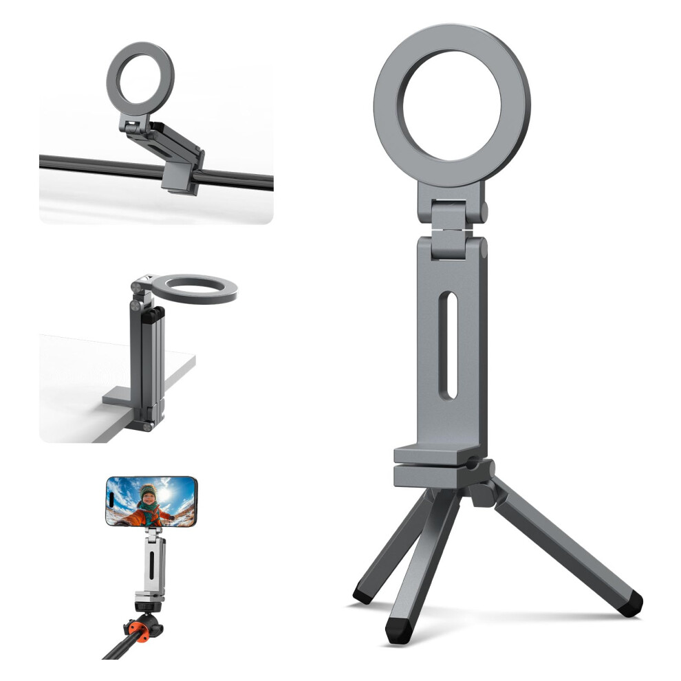 Magsafe Tripod Mount With 360 Rotation, Foldable Airplane Seat Phone Holder For Iphone 1217 9053599129431