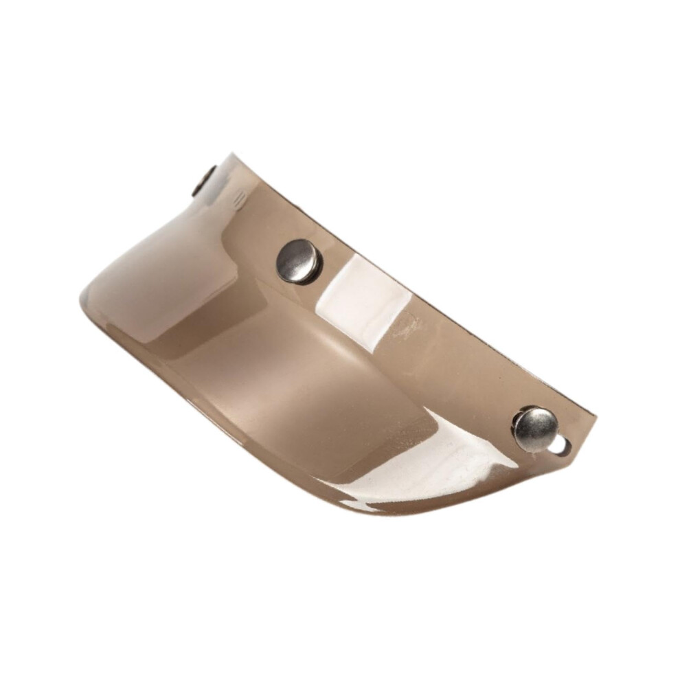 Motorcycle Helmet Visor With 3 Snap Peak, Retro Polycarbonate Sun Shield For 3/4 Open Face Helmets Brown 9053599129455