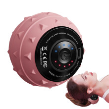 Electric Massage Ball with FiveLevel Intensity for Deep Tissue Relief, Rechargeable Handheld Massager for Neck Back Shoulders Pink
