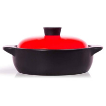Ceramic Casserole Dish with Lid, Earthenware Soup Pot for Slow Cooking, Dual Handle Comfort