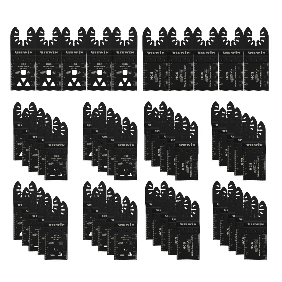 50Pcs Oscillating Tool Blades Set, Universal Multitool Saw Blades For Wood And Plastic Cutting 9053599129523