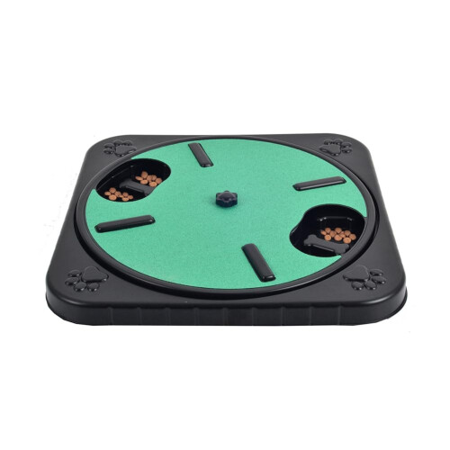 Dog Scratch Pad For Nails Round Rotating Scratch Board With Removable Green Snack Compartments