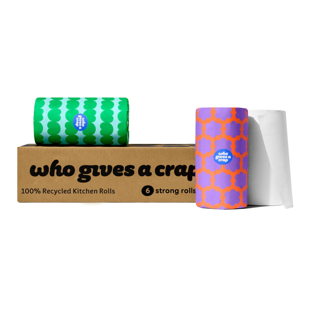 New Who Gives A Crap - Eco-Friendly 100% Recycled 2 Ply Kitchen Roll (6 X Kitchen Rolls) - Fsc Certified
