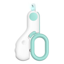 Pet Nail Clippers with LED Light and Safety Lock for Small Animals Cats Dogs Rabbits Birds Blue