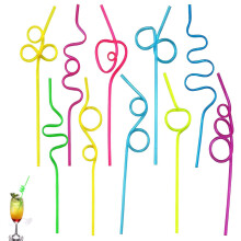Crazy Straws 20PCS Colorful Reusable Drinking Straws Fun Spiral Loop for Kids Parties and Soda