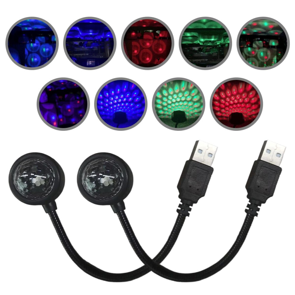 Car Star Projector Usb Roof Night With Voice Activation, 9 Modes, 360 Rotation, 2Pcs Light 9053599129943