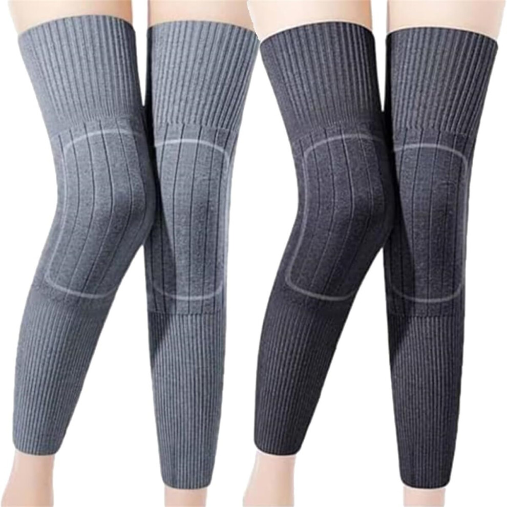Thermal Knee Warmers SelfHeating Brace Support Long Plush Pads for Arthritis Winter Men Women 2pair Large