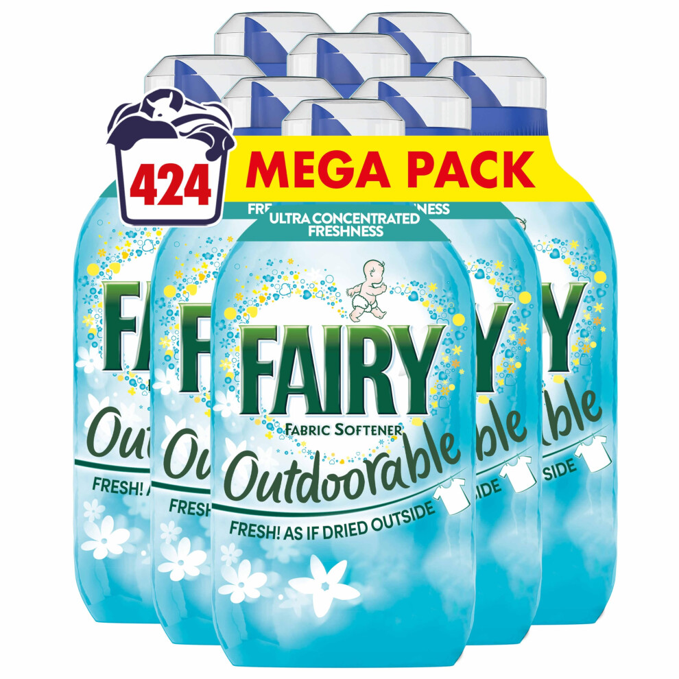 New Fairy Outdoorable Fabric Conditioner 424 Washes (8X53), Ultra Concentrated Formula For Sensitive Skin & Dermatologically Tested 8.70E+12
