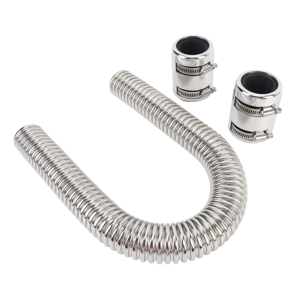 24In Stainless Steel Radiator Coolant Hose Kit 1 3/4-1 1/4In Silver 3481383369910