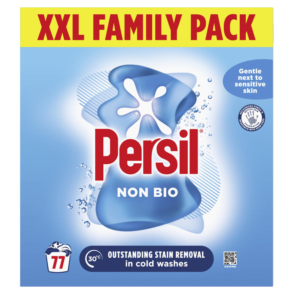 New Persil Non Bio Washing Powder Xxl Family Pack Gentle Next To Sensitive Skin For Outstanding Stain Removal In Cold Washes 77 Washes (3.85 Kg) 8.72E+12