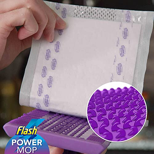 Flash Power Mop Refills with 16 Pads Floor Cleaning Absorbing Lock Home Surface Pad Multi-Surface 2